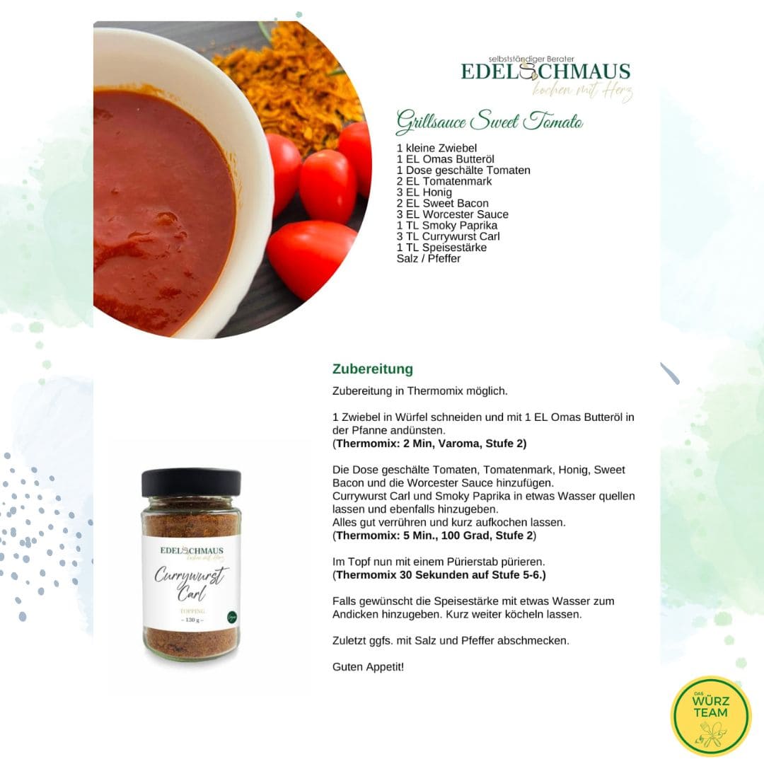 Rezeptkarte Grillsauce Sweet Tomato